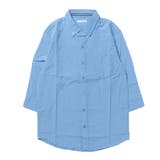 サックス | シャツ カジュアルシャツ 7分袖 | Style Block MEN
