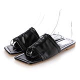 ブラック | フラットサンダル スクエアトゥ ぺたんこ | STYLEBLOCK