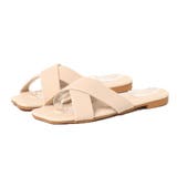 ベージュ | フラットサンダル クロスベルト ぺたんこ | STYLEBLOCK