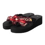 レッド | ウェッジソールサンダル ビーチサンダル リボン | STYLEBLOCK