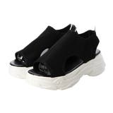 ブラック | 厚底サンダル スポーツサンダル ニット風 | STYLEBLOCK