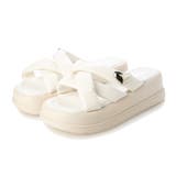 オフホワイト | サンダル 厚底サンダル クロスベルト | STYLEBLOCK