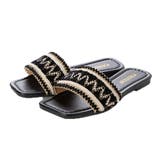 ブラック | サンダル フラットサンダル ビジュー | STYLEBLOCK