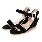 ブラック | サンダル ウェッジソールサンダル レザー調 | STYLEBLOCK