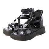 ブラック | サンダル レースアップ 厚底 | STYLEBLOCK