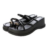 ブラック | サンダル ウェッジソール 歩きやすい | STYLEBLOCK