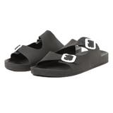 ブラック | コンフォートサンダル ダブルベルト フラット | STYLEBLOCK