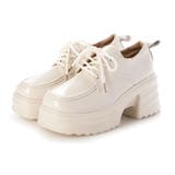 オフホワイト | レースアップシューズ チャンキーヒール 太ヒール | STYLEBLOCK