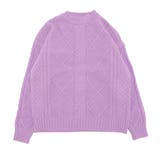 パープル | ニット セーター ケーブル編み | STYLEBLOCK