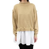 ベージュ | ニット セーター シャツ切替 | STYLEBLOCK