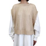 ライトベージュ | ニットベスト ショートトップス ノースリーブニット | STYLEBLOCK