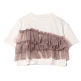 ホワイト×グレージュ | Tシャツ カットソー チュール | STYLEBLOCK