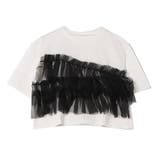 ホワイト×ブラック | Tシャツ カットソー チュール | STYLEBLOCK