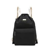 BLKIVO | 撥水軽量ソフトナイロン ロゴテープナップサック スポーツジムバッグ | STYLE CODE