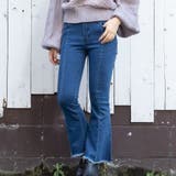 BLUE | センタープレス入フレアパンツ | TAXI