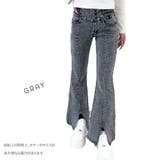 GRAY | レースアップ15個釦ハイウエストセンタースリットパンツ | TAXI