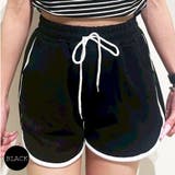 BLACK | ライン入りスウェットショートパンツ | TAXI