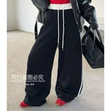 BLACK | ライン入りスゥェットパンツ | TAXI 