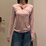 PINK | シアーヘンリーネック長袖カットソー | TAXI