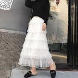 WHITE | チュールティアードスカート | TAXI 