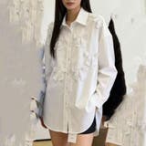 WHITE | リボン付長袖シャツ | TAXI 