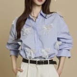 BLUE | リボン付長袖シャツ | TAXI 