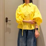 YELLOW | リボン結びバルーン12分袖シャツ | TAXI