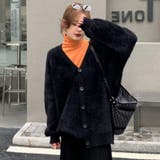 BLACK | シャギービッグニットカーディガン | TAXI 