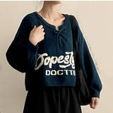 NAVY | レースアップロゴジャガードニット | TAXI 