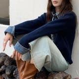 デニム切替カーディガン | TAXI  | 詳細画像1 