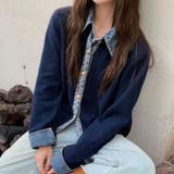 NAVY | デニム切替カーディガン | TAXI 