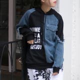 BLACK | デニム切替 裏毛 ロゴ | TAXI 