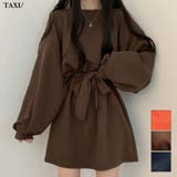 リボン付裏毛長袖ミニワンピ | TAXI | 詳細画像1