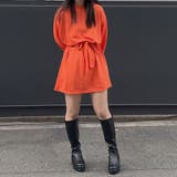 リボン付裏毛長袖ミニワンピ | TAXI | 詳細画像18