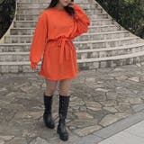 リボン付裏毛長袖ミニワンピ | TAXI | 詳細画像26