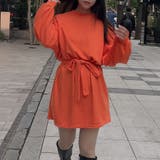リボン付裏毛長袖ミニワンピ | TAXI | 詳細画像30