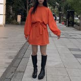 リボン付裏毛長袖ミニワンピ | TAXI | 詳細画像31