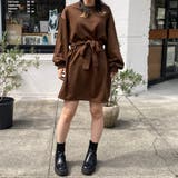 リボン付裏毛長袖ミニワンピ | TAXI | 詳細画像32