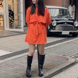 リボン付裏毛長袖ミニワンピ | TAXI | 詳細画像9