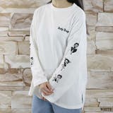 WHITE | Betty Boop袖刺繍ロンT | TAXI 