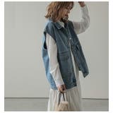 オーバーサイズ デニムベスト 重ね着 | SUGAR BISKET | 詳細画像8