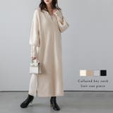 襟付き キーネック ローゲージニット | SUGAR BISKET | 詳細画像1