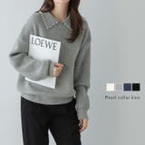 襟ニットトップス パール調モチーフ 大人可愛い | SUGAR BISKET | 詳細画像1 