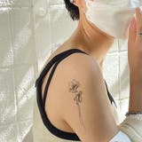 2輪の花 タトゥーシール 韓国 リアル シンプル フラワー 春 夏 セクシー | irodore | 詳細画像2