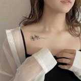 2輪の花 タトゥーシール 韓国 リアル シンプル フラワー 春 夏 セクシー | irodore | 詳細画像4
