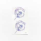 波と薔薇 タトゥーシール 韓国 フラワー シンプル 青 花 春 夏 水着 | irodore | 詳細画像1