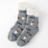 ライトグレー | 【にゃんこ堂】裏ボア猫と魚柄ルームソックス | SUKENO【WOMEN】