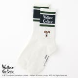 オフ | 【ウォレスとグルミット】刺繍付きリッチェルクルーソックス | SUKENO【WOMEN】