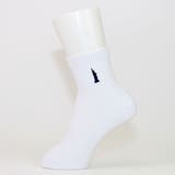 白　ネイビー刺繍 | 【EASTBOY】２足セット 13cm丈片面刺繡スクールソックス | SUKENO【WOMEN】