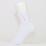 白　ピンク刺繍 | 【EASTBOY】２足セット 13cm丈片面刺繡スクールソックス | SUKENO【WOMEN】